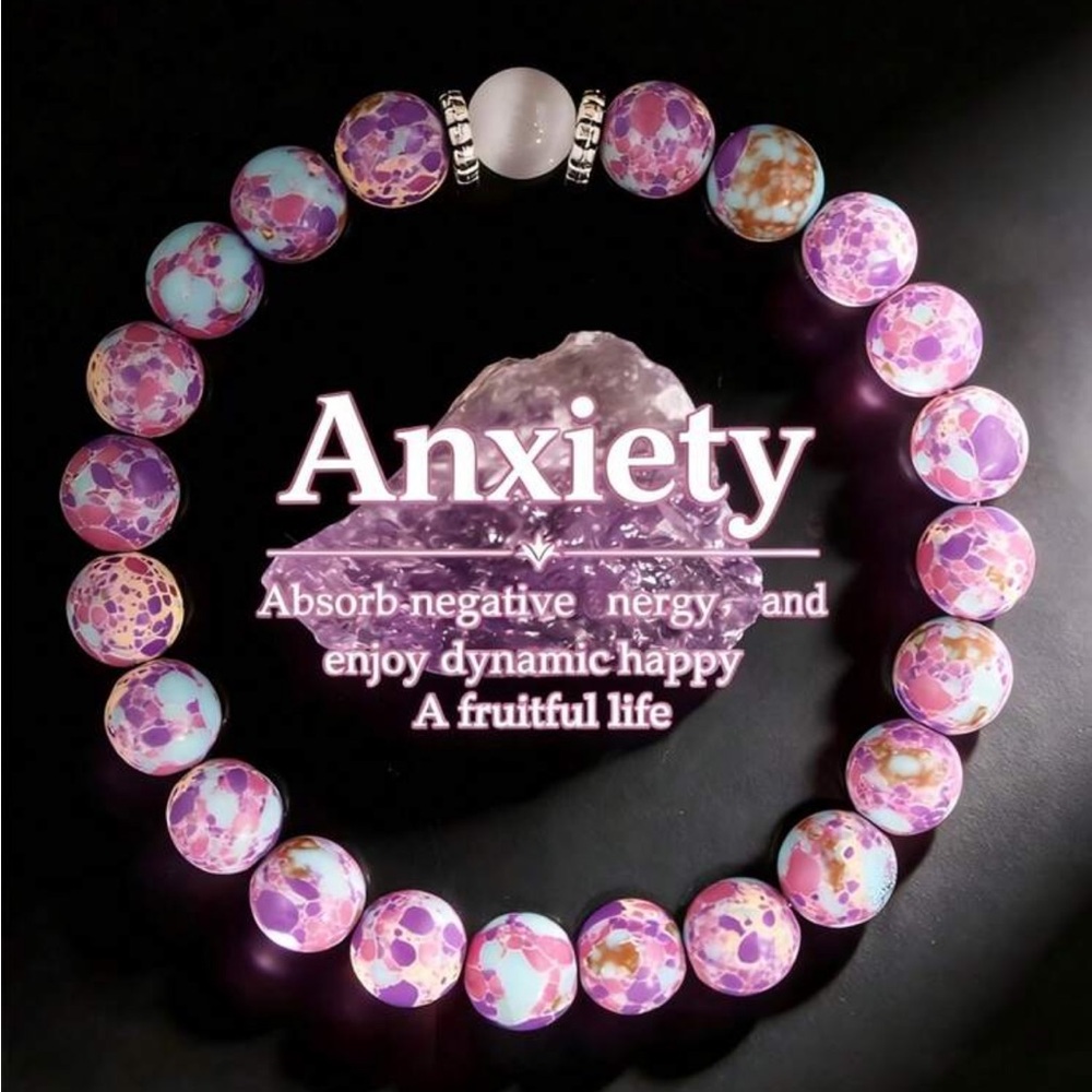 Anxiety Relief Purple Beaded Bracelet
